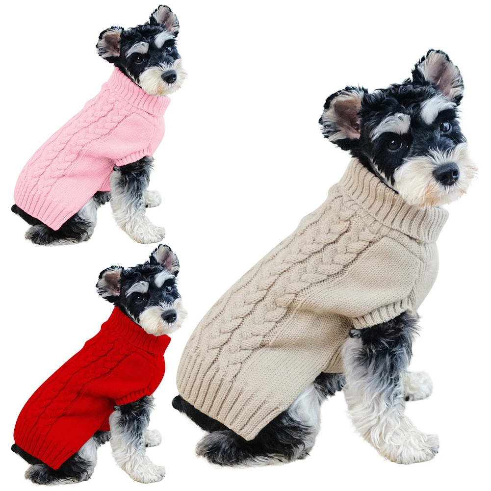 Pet Cats And Dogs Autumn And Winter Simple Elastic Three-Dimensional Twisted Sweater Dog Sweater Warm Fashion Trend Pet Clothing