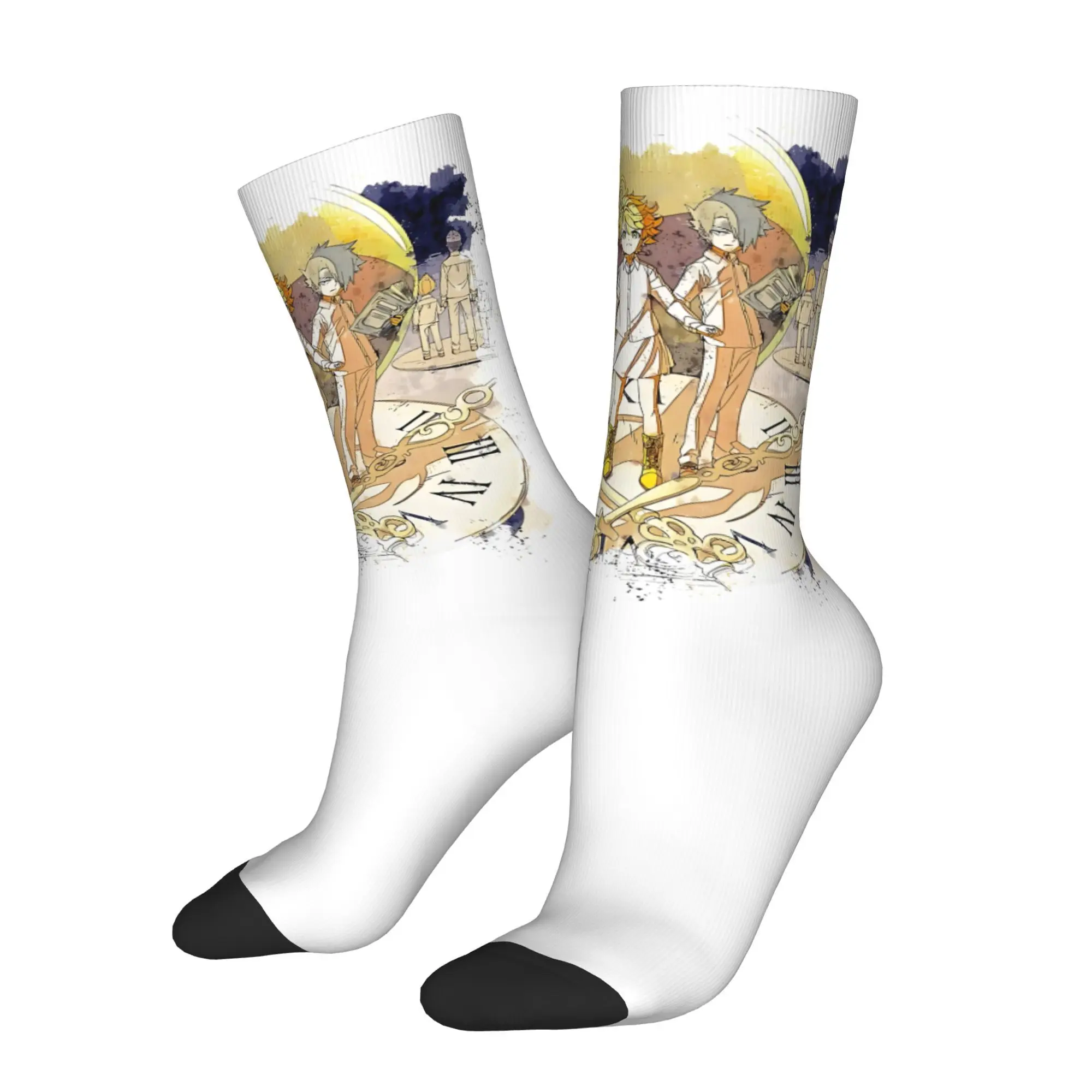 

Обещанный Неверленд, популярные японские мужские носки с героями мультфильмов аниме, круглые удобные чулки для езды на велосипеде, повседневная одежда