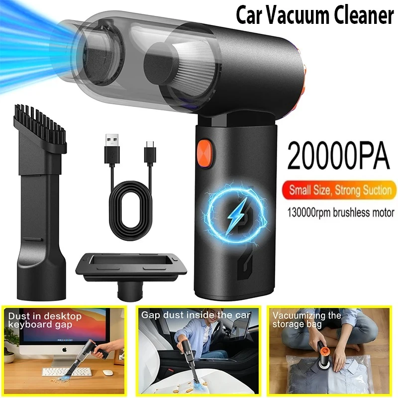20000PA Wireless Car Vacuum Cleaner Cordless Dust Handheld Auto Portabale Vacuum High-power Vacuum Cleaner Portable For Home Off
