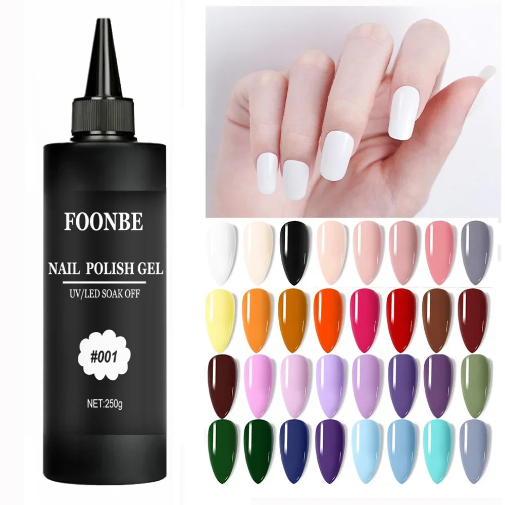 250g White Gel Nail Polish Semipermanent Varnish UV Color Nail Glue Nail Polish Glitter LED Esmalte Top Base Coat Gel Varnish