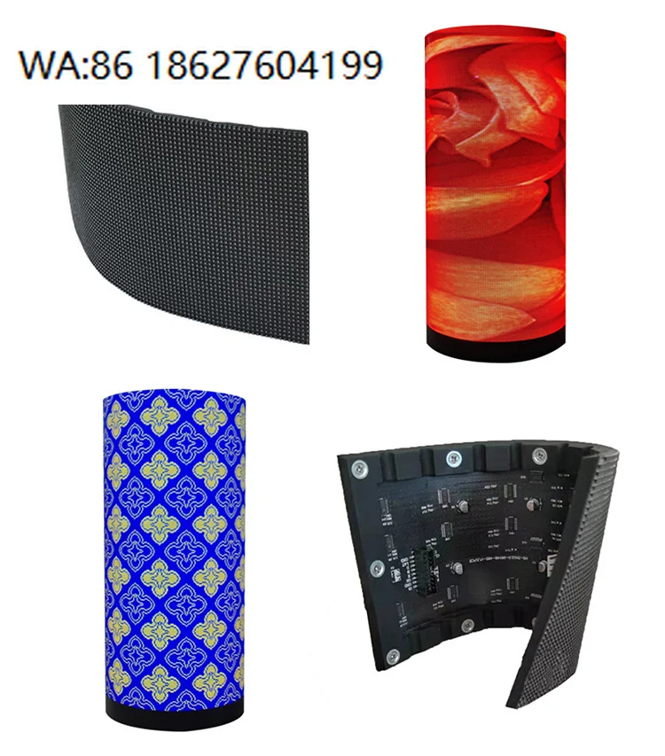 LED SignageShopping Mall Advertising Column  Display Screen with Flexible Soft  Module P2 P2.5 P3 P4