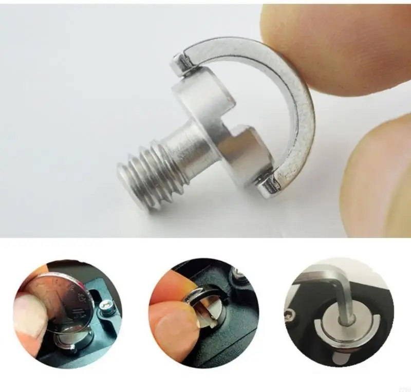 270B 2PC สแตนเลส D เพลา D-RINGS 1/4INCH TRIGOD SCREW