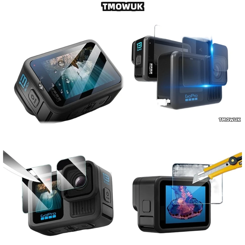 

For GoPro Hero 13 – 9H HD Tempered Glass Screen Protector With Lens Guard – Full Front Back Cover – Anti-Scratch & Oleophobic Co