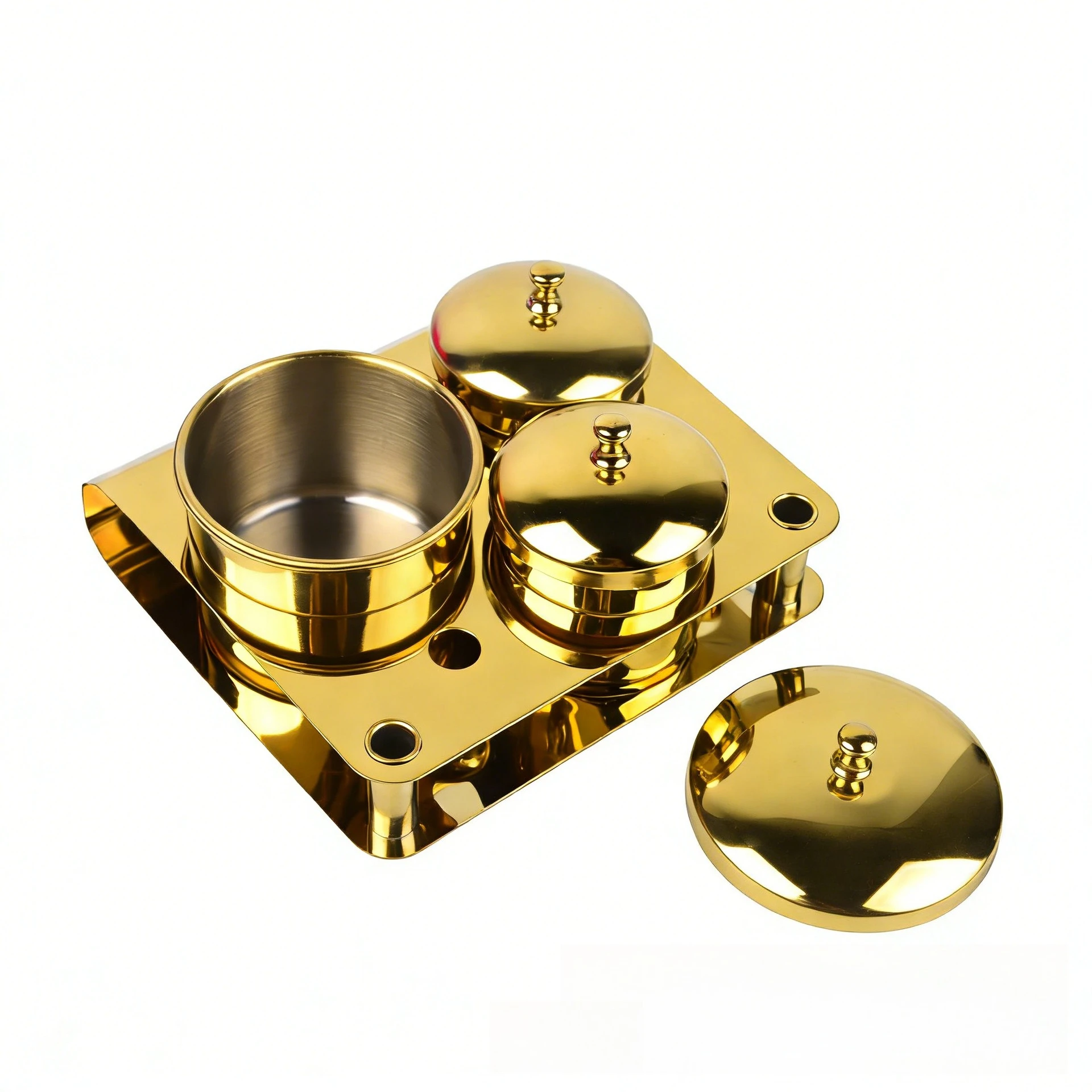 Stainless steel nail washing cup, nail disinfection cup gold-plated, color plated stainless steel cup three piece set,