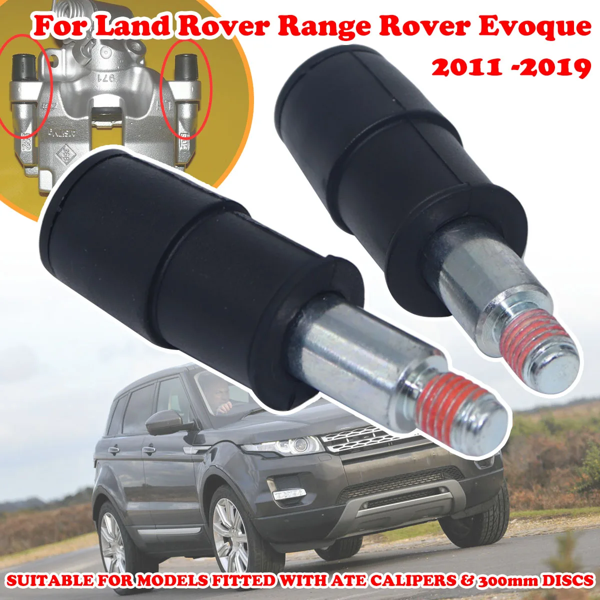 

For Land Rover Range Rover Evoque 11-2019 Front Brake Caliper Slider Guide Pins Bolt Kit Left Right Disc Housing Bellows Sleeve