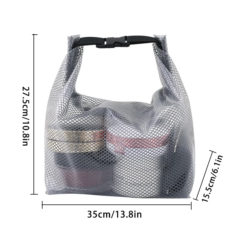 Translucent Snap Fastener Shopping Bag Beach Holiday Large Capacity Cosmetic Storage Bag Portable Business Toiletries Organizer