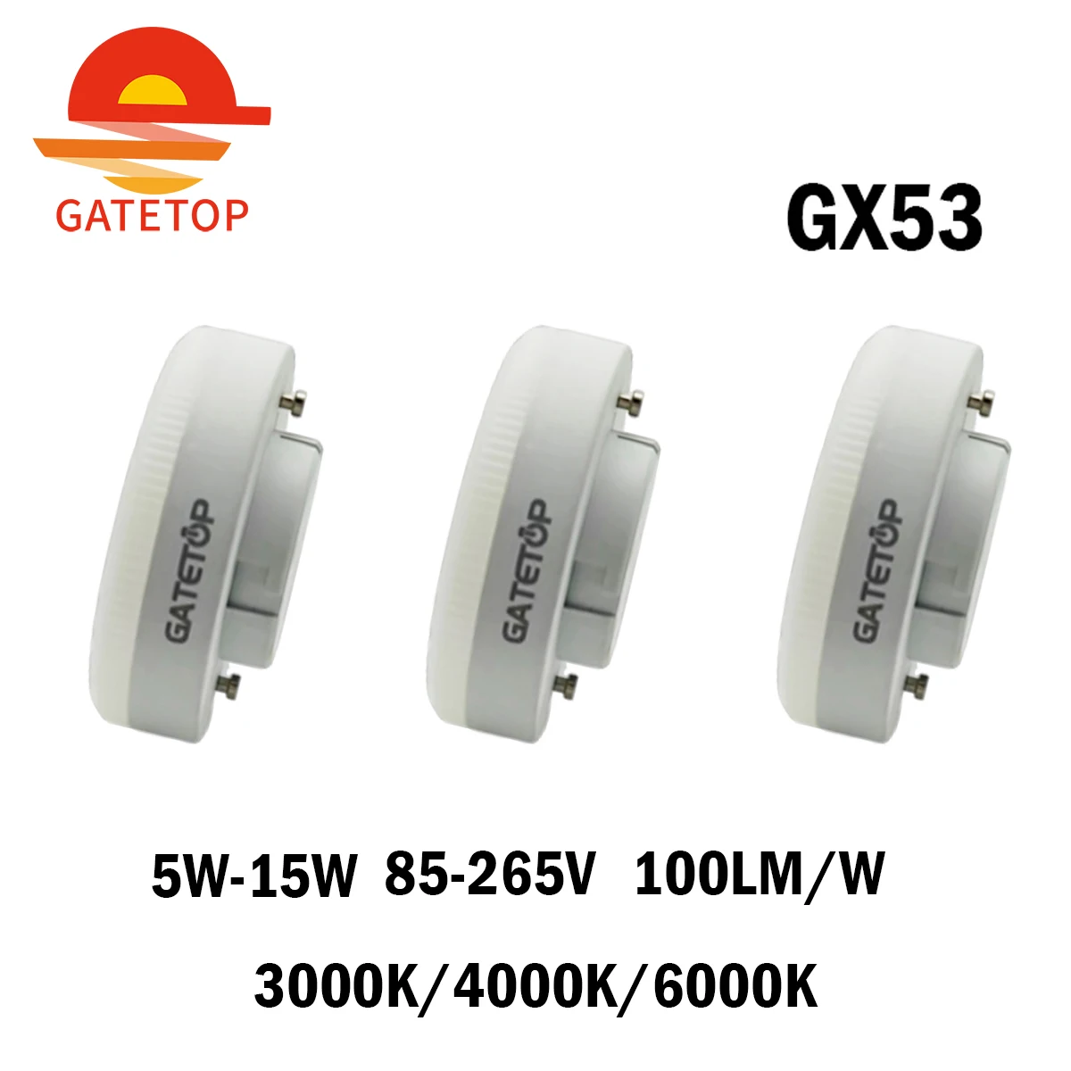 1-10 Stuks Gx53 Led Schijnwerper Breed Voltage AC85-265V 5-15W Gewaagde Lichtbron Garderobe Kast Licht Gedurfd Grille Open Box Licht