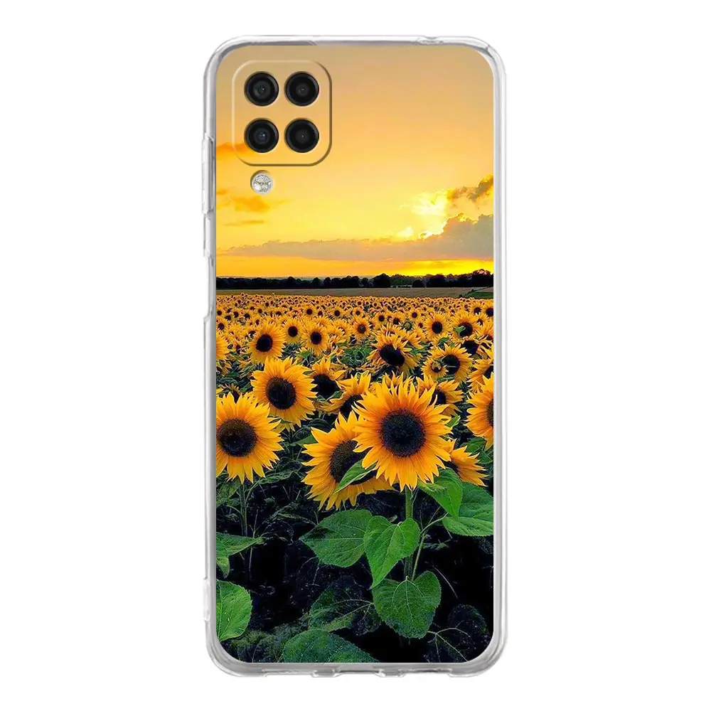 Pretty Sunflower Phone Case For Samsung Galaxy A51 A71 A21S A12 A11 A31 A41 A03S A13 A33 A73 A53 A52 A32 5G A23 Soft Clear Cover