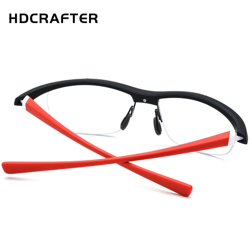 HDCRAFTER NewTR90 Glasses Frame Men Outdoor Sports Ultralight Eyewear Half Frames Myopia Optical Prescription Spectacle