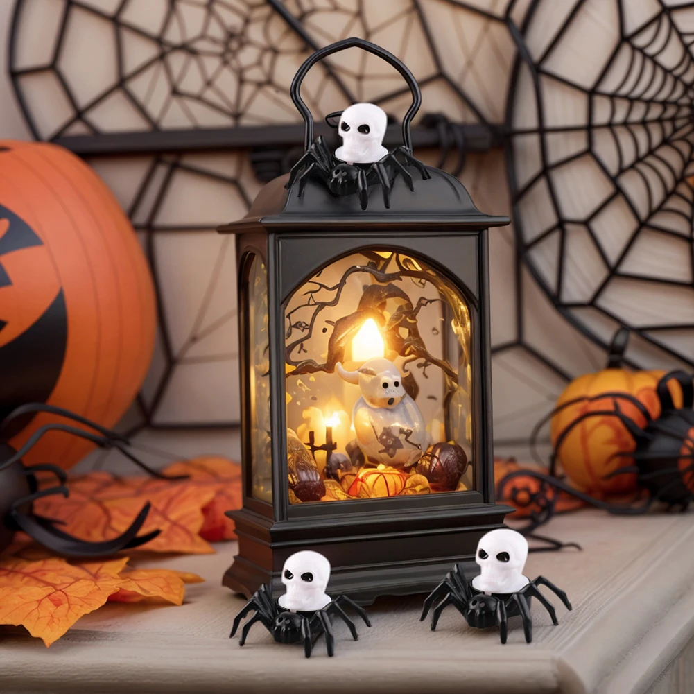 12 قطعة من مقل العيون العنكبوتية للهالوين تعمل بالبطارية شموع تعمل بالبطارية لطاولة حفلات الهالوين ديكور المنزل المخيف #3