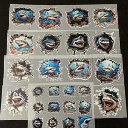 SHARK Car Sticker Reflective Waterproof Shark Sticker Decorative Body Stickers Shielding Scratches Sticker Motorcycle Modified