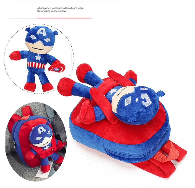 

Marvel Series Cartoon Anime Spidermaned Kindergarten Backpack Soft Stuffed Hero Cute Kindergarten Backpack Children's Gift