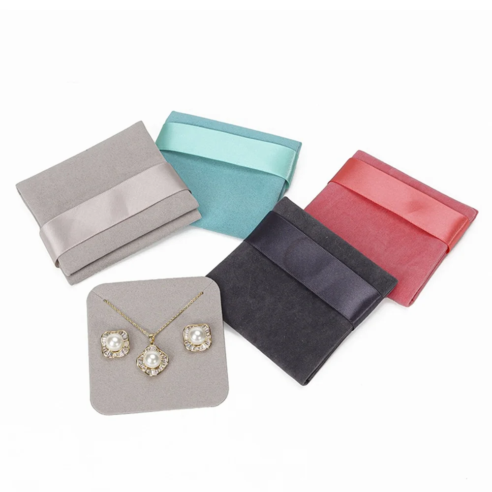 

Double-Sided Velvet Pouch Vibrant Ribbon Jewelry Pouch Earring Storage Pouch Multi-Purpose Velvet Jewelry Bag For Special