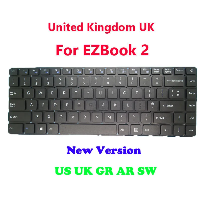 Laptop Keyboard For Jumper Ezbook 2 ZX300-C T314 SCDY-300-2-3 PRIDE-K2511 MB3002003US YXT-NB93-37 English US Arabia AR UK GR New