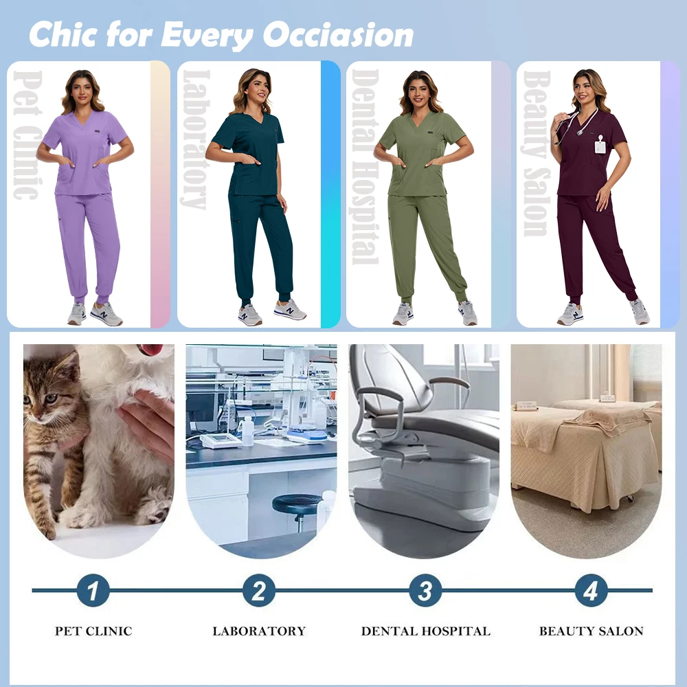 Ensemble de blouses pour femmes, accessoires d'infirmière, uniformes de chirurgie médicale, unisexe, Slim, confortable, vêtements de travail cliniques pour hommes, combinaison de jogging pour salle d'opération