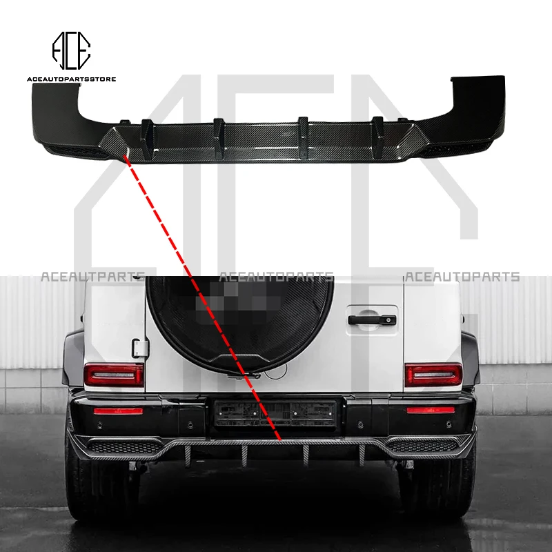 TC Style Dry Carbon Fiber G Wagon Rear Bumper For Mercedes Benz G Class W464 W463A AMG G63 Diffuser Rear Lip