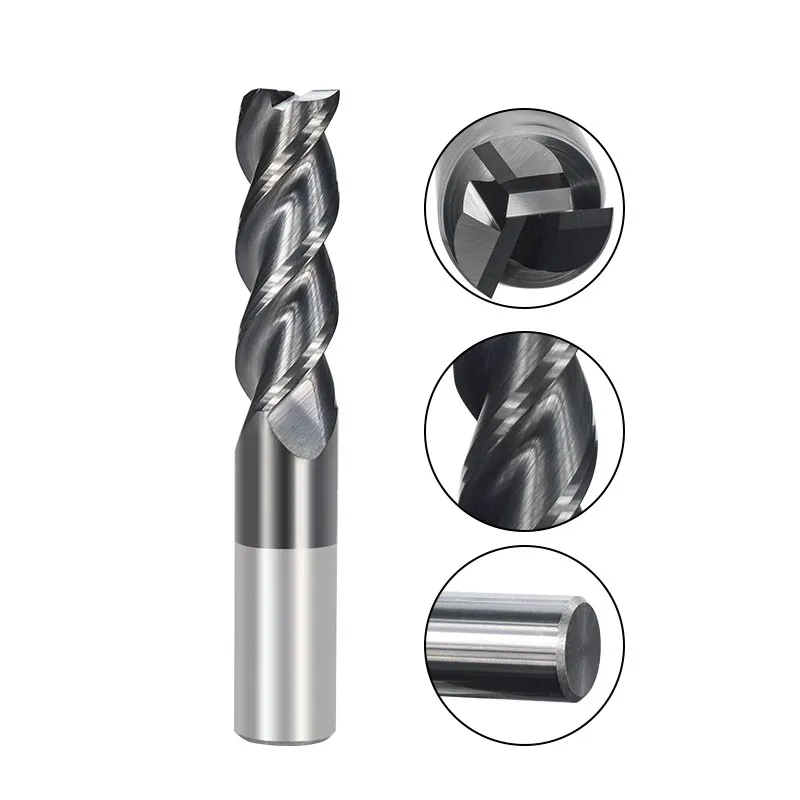 XCAN freze kesicisi karbür End Mill 1-12mm 3 flüt End freze Bit CNC kesim makinesi freze aracı yönlendirici bit