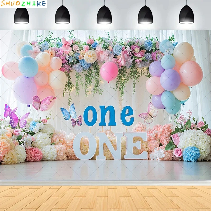 

Baby Shower Happy Birthday Party Photography Backdrops Newborn Kids Air Balloon Princess Tropical Jungle Photo Background BB-43