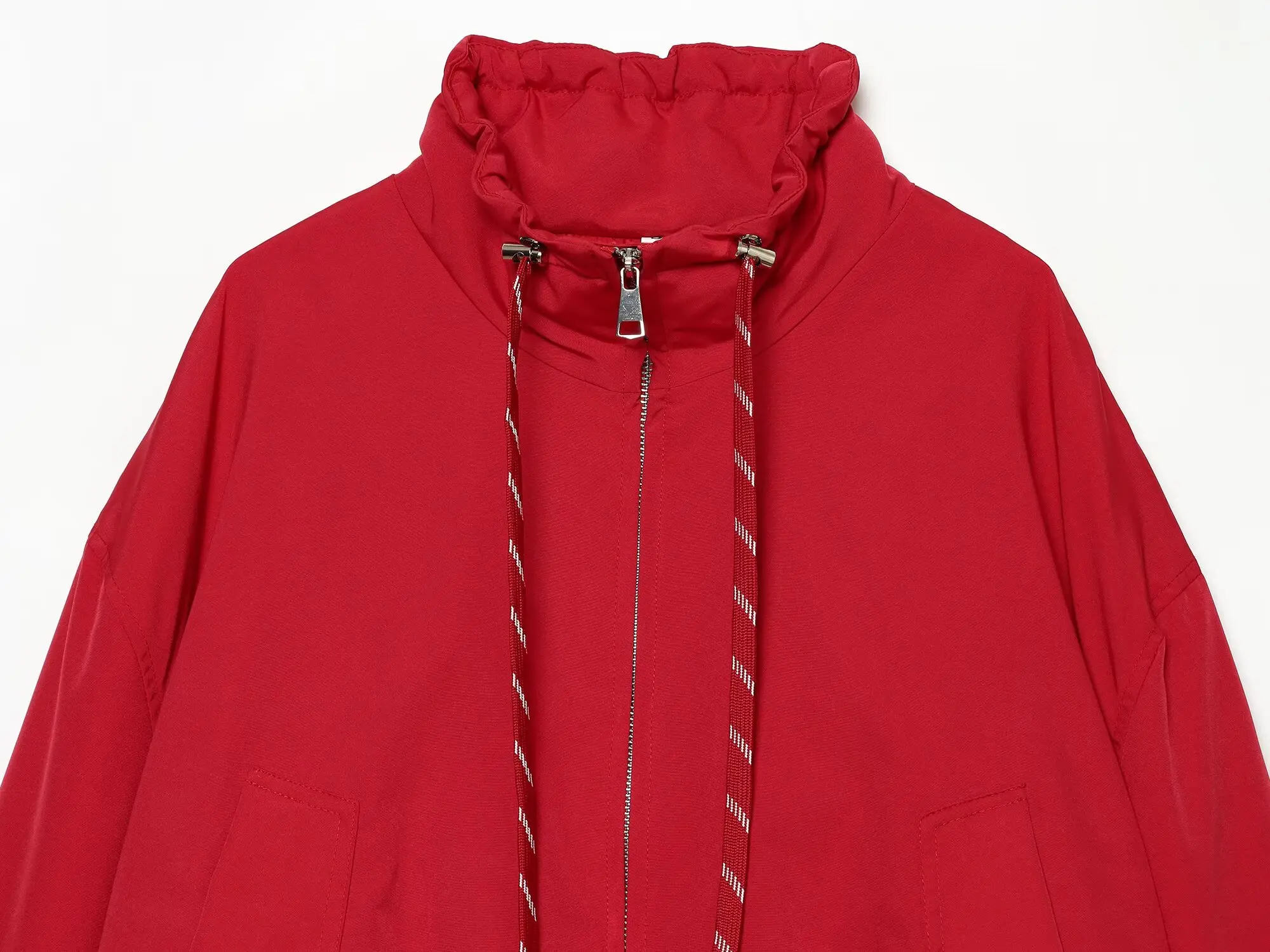 TFMLN Winter Damen Baumwollmantel, Neuer Vielseitiger Lässiger Langarm-Stehkragen-Jacke mit Kordelzug, Warme Einfarbige Baumwolljacke für Frauen – Detail 6