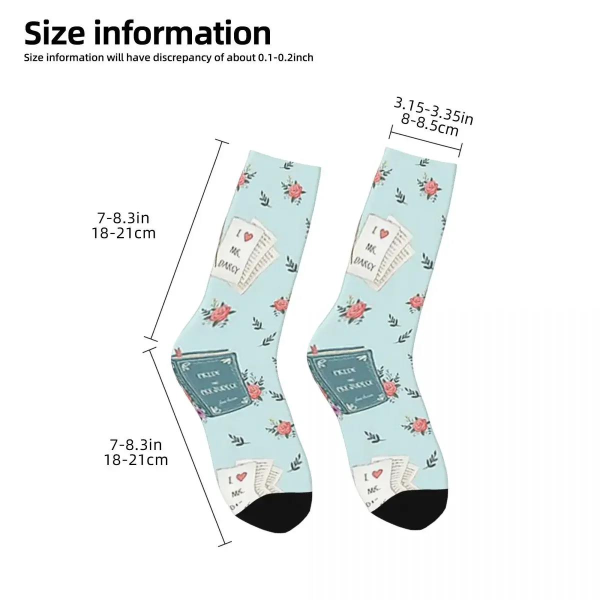 Chaussettes Harajuku à essence pour hommes et femmes, Orgueil et préjugés, Chaussettes longues toutes saisons, Inspiration Austen, Cadeau d'anniversaire