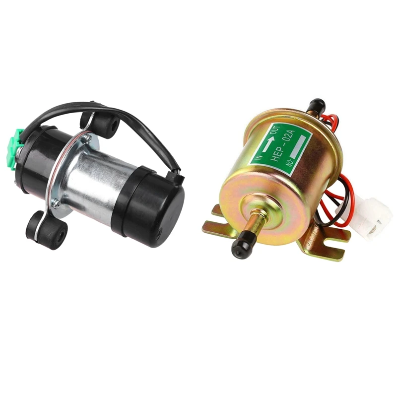 

2 Pcs Universal 12V Fuel Pump Electric Fuel Pump, Silver & Golden