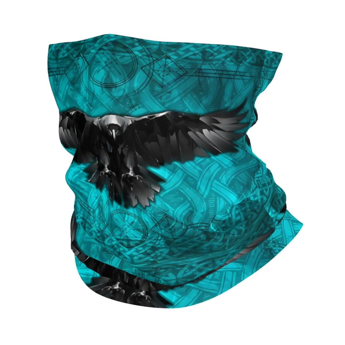 Crow Viking Scarf Neckerchief Neck Face Mask Polyester