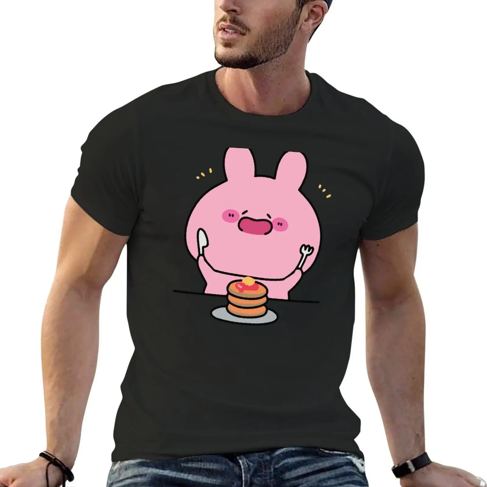 

Pink Eating Cake T-Shirt sweat oversized baggy shirts graphic t shirt vintage funny t shirts men