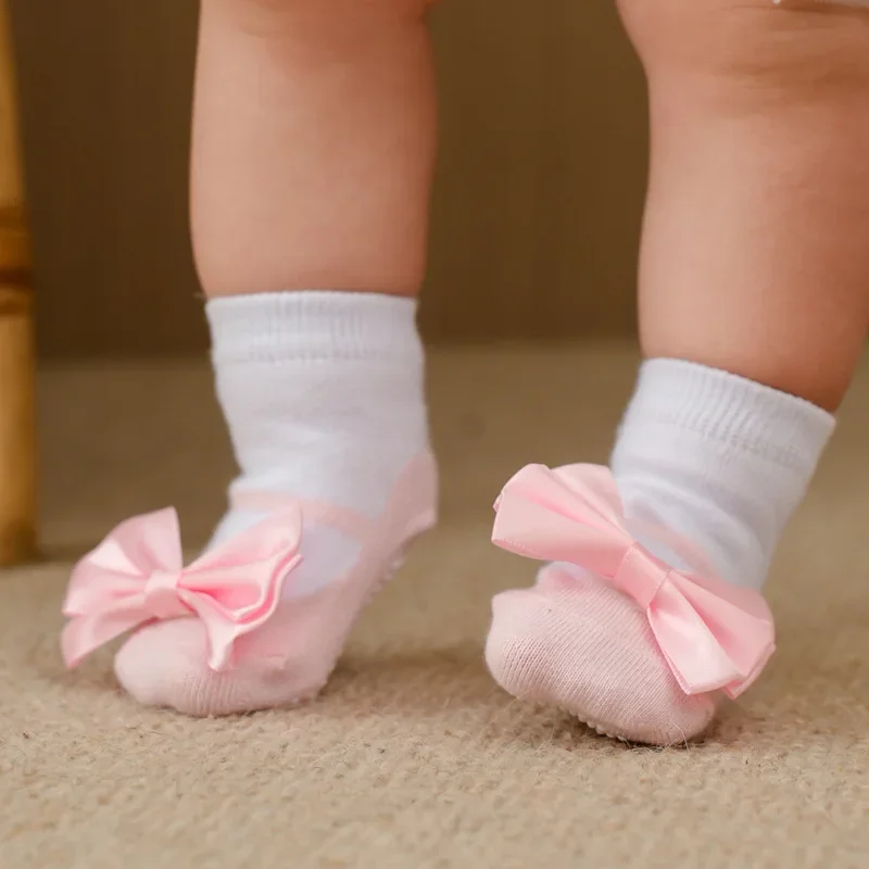 Newborn Socks Baby Sock Fashion Ballet Bow Children\'s Spring Autumn Soft and Comfortable Non Slip Socks Indoor Toddler Sock