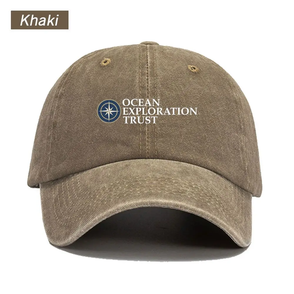 Vintage Washed Baseball Cap Ocean Exploration Trust OET Print Graphic Unisex Streetwear Casual Trucker Style Summer Cotton Hat