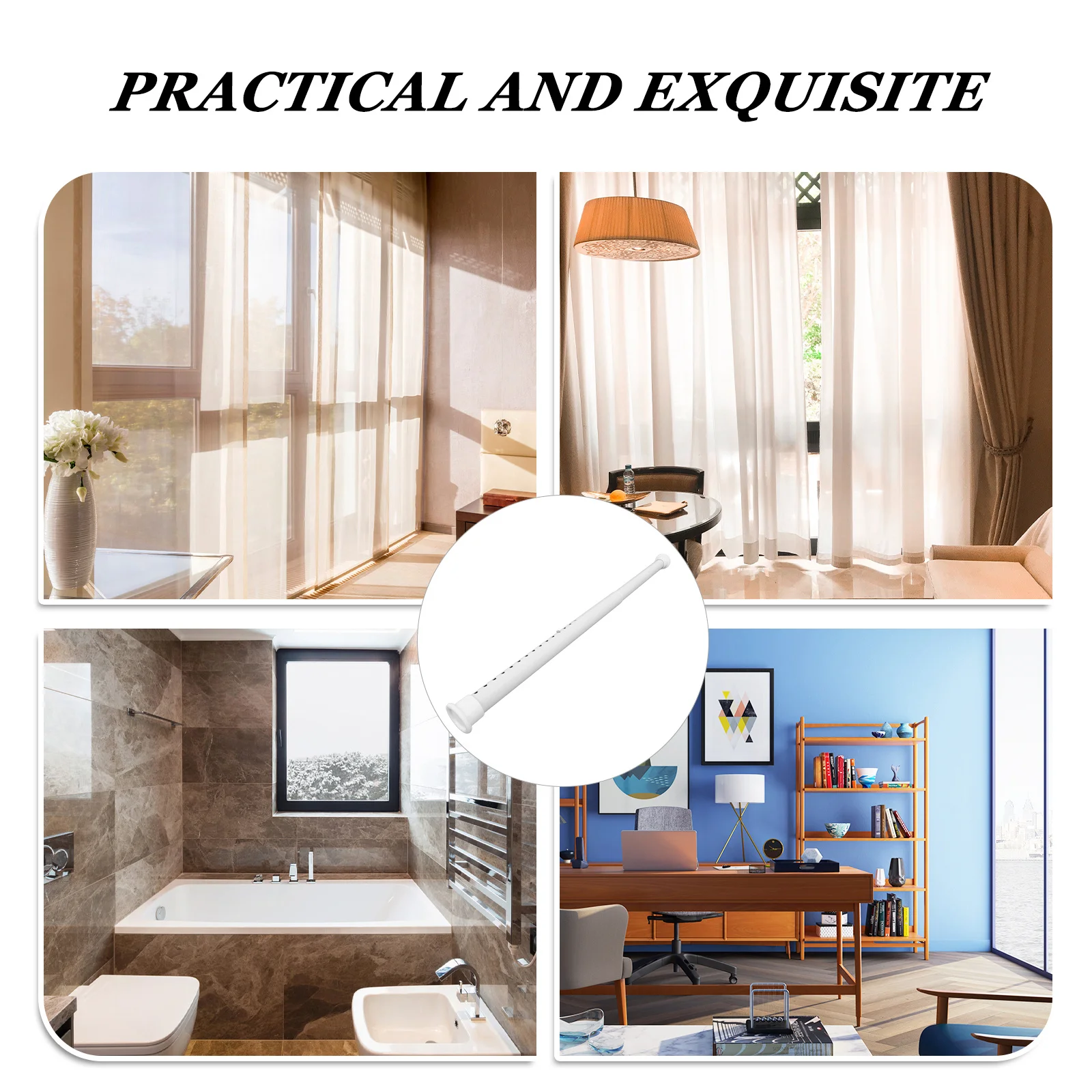 

Adjustable Clothes Drying Rod 32Mm Extendable Tension Curtain Rod For Shower Kitchen Doorway No Drill Spring Loaded Bar