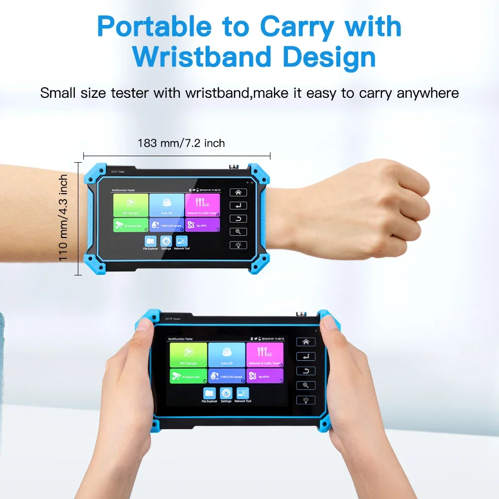 Sectyme 4K CCTV Camera Tester 8MP AHD CVI TVI CVBS IP Camera HD Display Video Monitor 5.4 Inch IPS Touch Screen IPC Tester Tool