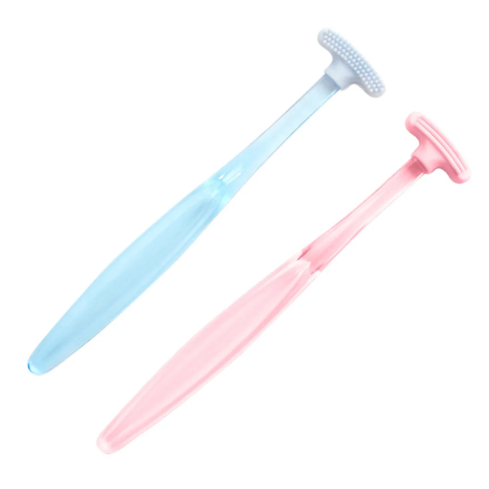 

3Pcs Tongue Coating Cleaner Safe Material Effective Oral Germs Remover Lightweight Convenient Tongue Brush for Better Dental