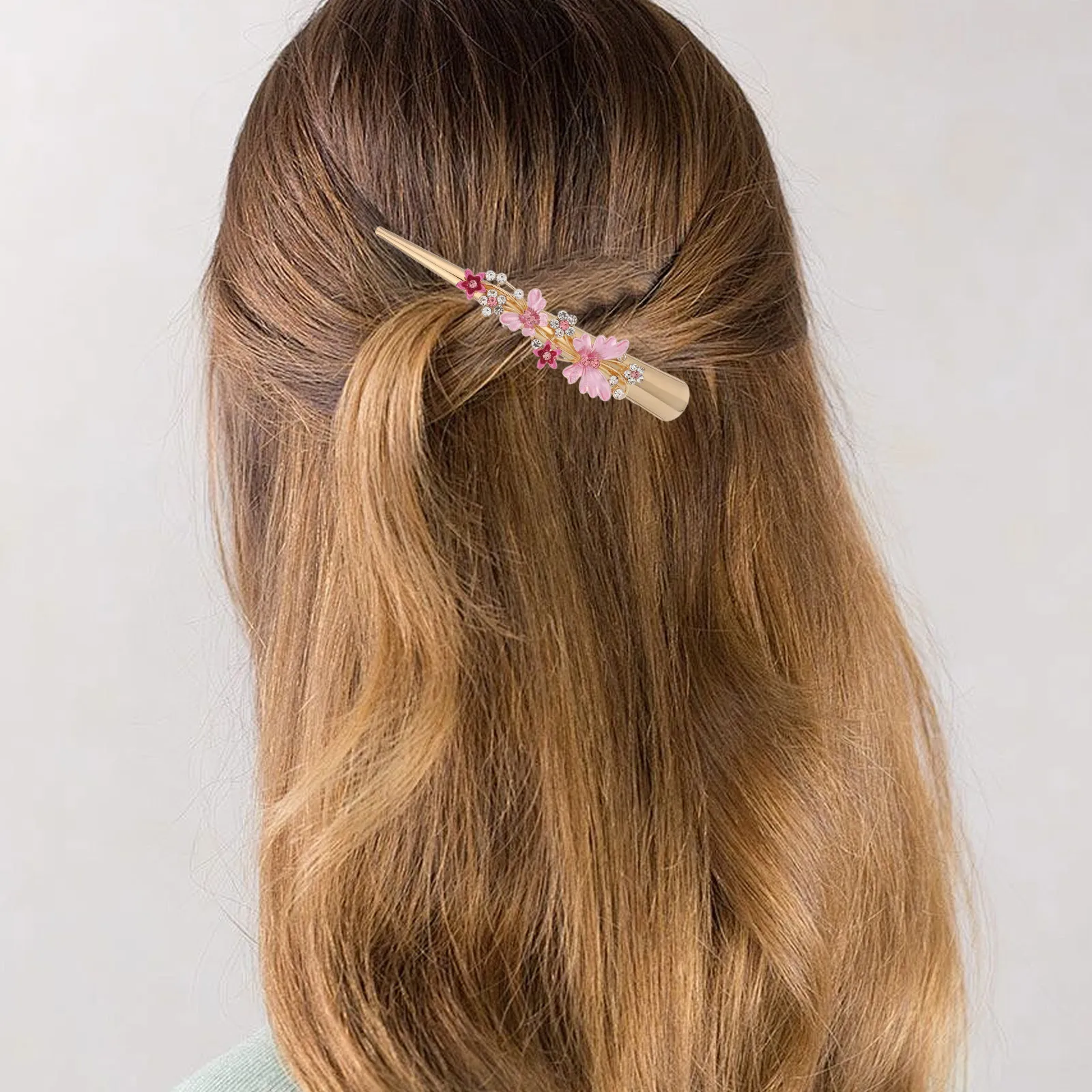 

Large Duckbill Clip Fashion Flower Design Alloy Hair Clip Decor for Women Retro Style Elegant Barrettes Daily Use Gift Idea