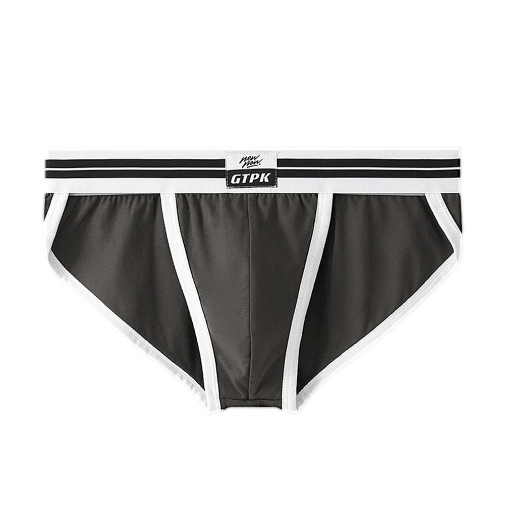 Black Men Sexy Lingerie U Convex Pouch Underpants Underpants U Convex Pouch Breathable Material Color Matching Pattern