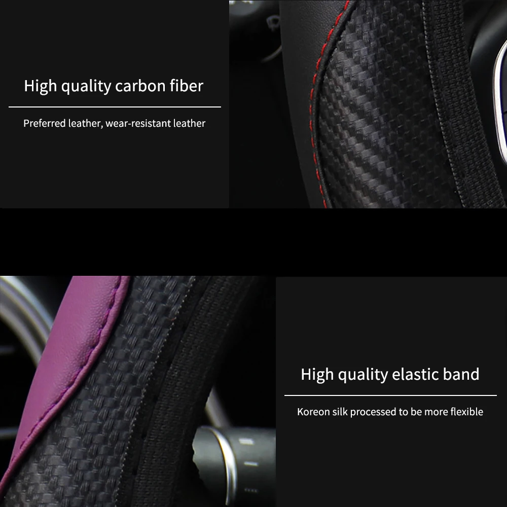 1pcs Steering Wheel Cover Breathable Non slip Steering Sleeve Universal 37-38cm Automotive Parts Four Seasons Universal Sport