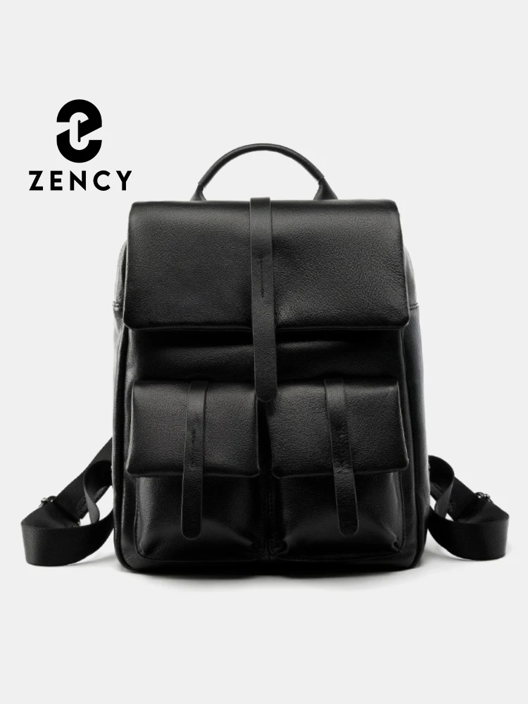 

Zency Soft Women's Genuine Leather Multi-functional Travel Backpack Large Capacity Shoulder Classic Black Back Knapsack Bag