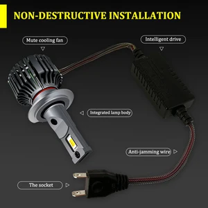 Doppelte LED -LED -LED -LED -Leuchten, Nebelscheinwerfer, Gelb, Weiß, 3000k, 4300k, 6000k, H4, H8, H11, Hb3, 9006, H7, 12000lm, 2x100W 10 Hauptverkäufe gelbe Lampen H4 - №6