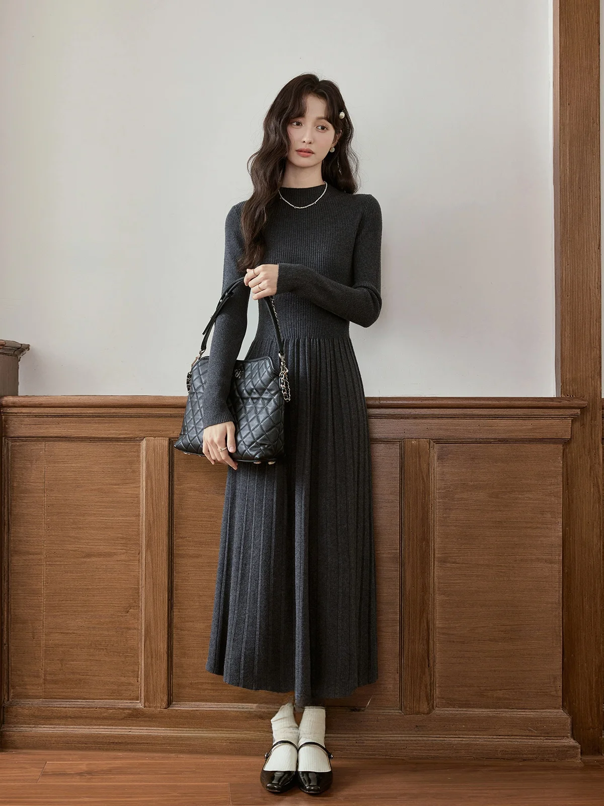 

Вязаная кофта Dr Southern Deer Wi для девочек, облегающая, с эффектом похудения, осенне-зимняя, французский стиль, с завышенной талией, длинный рукав