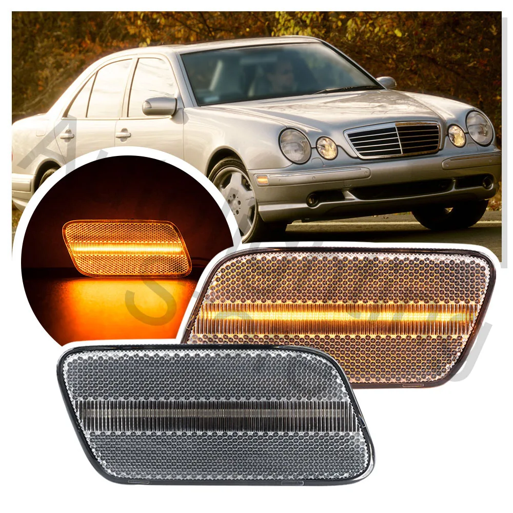 2 SZTUK bocznych migaczy LED do zderzaków Mercedes-Benz E-Class (W210) 1996 1997 1998 1999-2003 bocznych świateł obrysowych