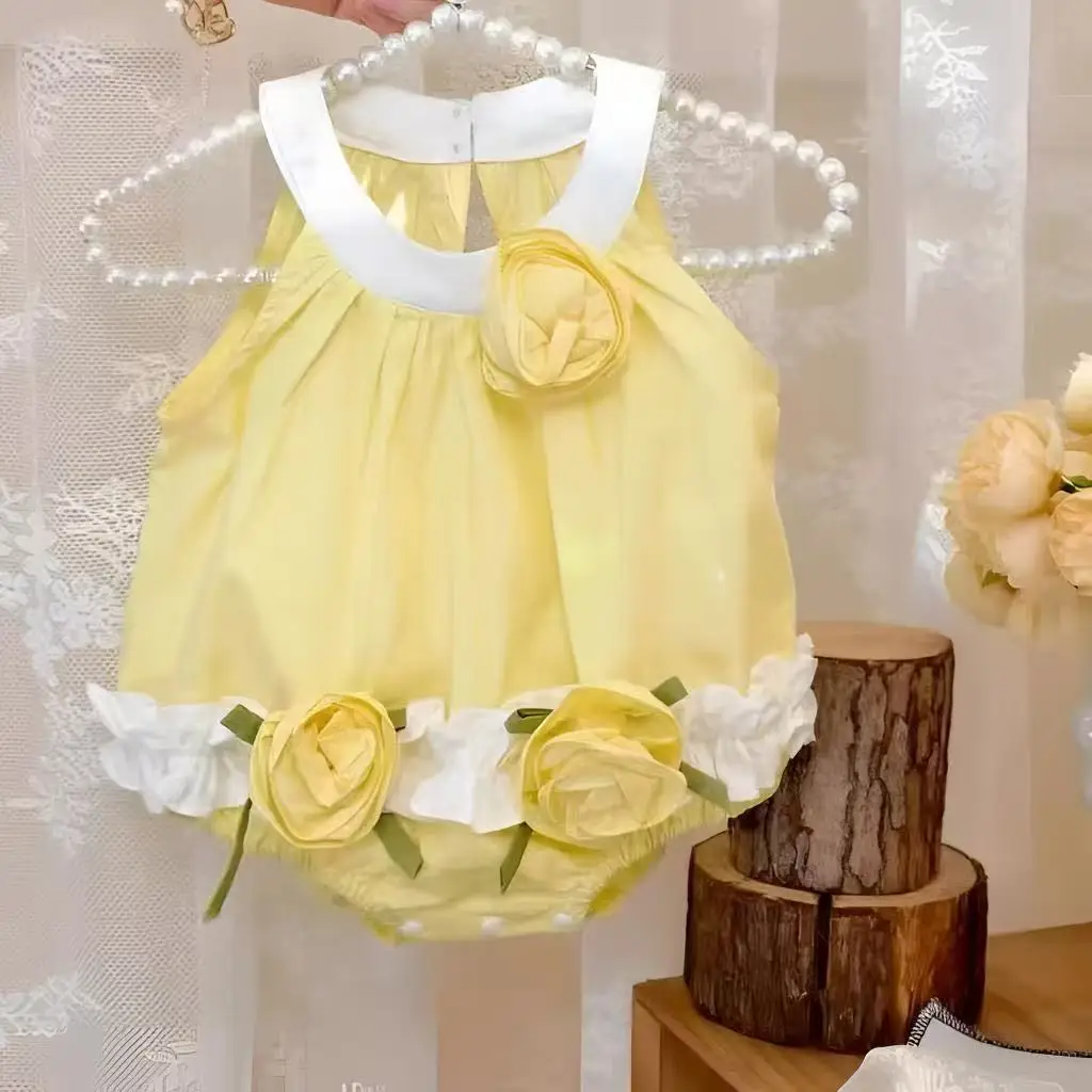 

Summer Sleeveless Girls Rompers Baby Suspender Bag Fart Clothes Baby Stylish Summer Thin and Breathable Climbing Clothes