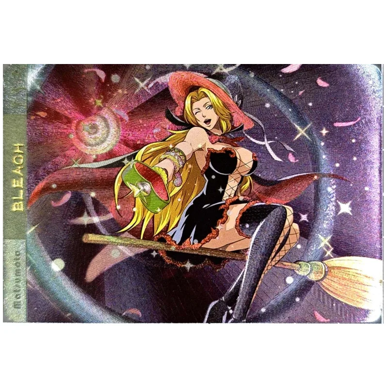 9Pcs/Set ACG Cards Bleach Kuchiki Rukia Inoue Orihime Halloween Version Anime Game Characters Collection DIY Color Flash Cards