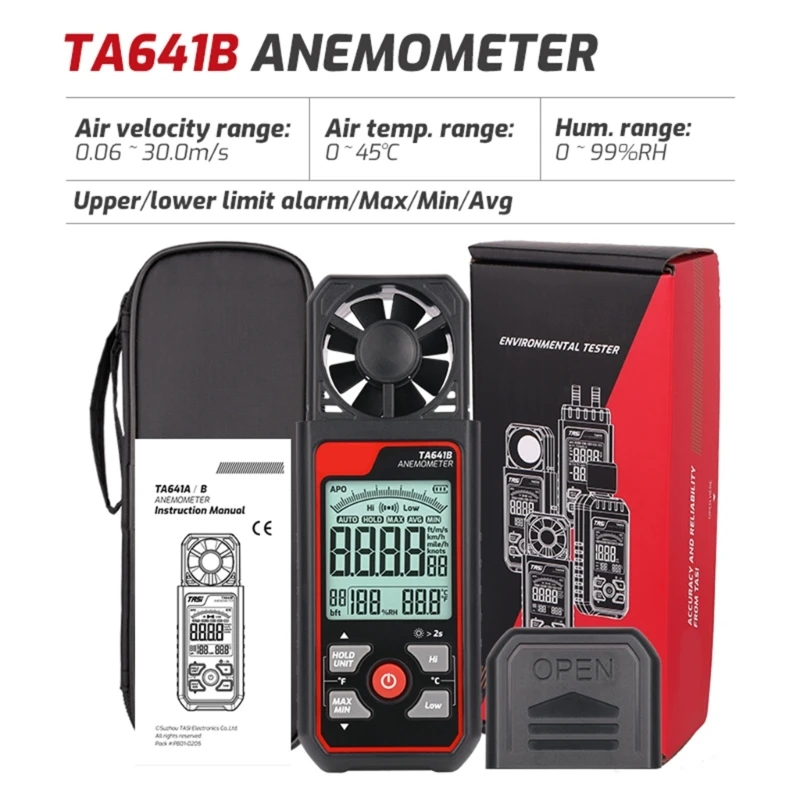 

LCD Digital Display Anemometer Wind Speed Temperature Measuring with Backlights TOP ones