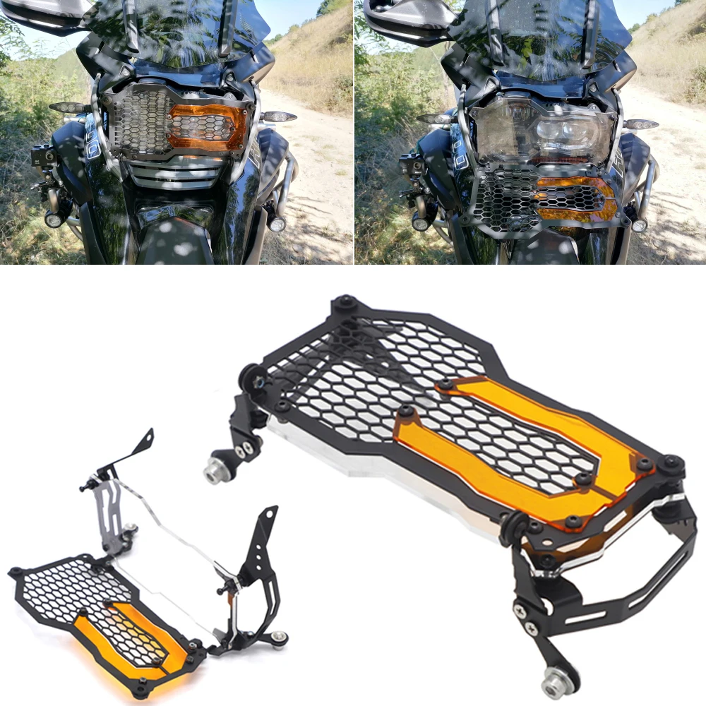 For BMW R1200GS R1250GS Headlight Guard Protector Grille Grill Cover R 1250 GS Adventure R 1200 GS ADV/LC Acrylic Lamp Patch