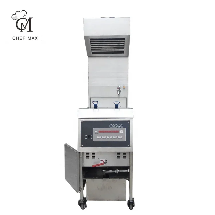 Chefmax Big Power Industrial Big Capacity Oil Pump Electric Deep Fryer with Range Hood