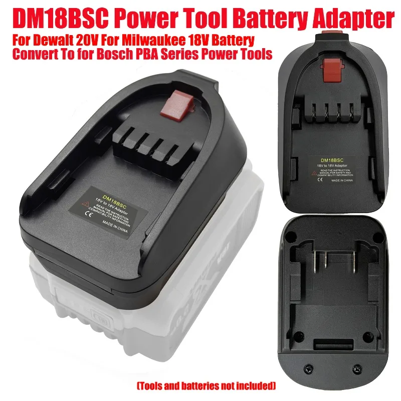 

HAKSINKY DM18BSC Power Tool Battery Adapter for Dewalt for Milwaukee 20V Li-ion Battery Convert To for Bosch PBA Cordless Tool