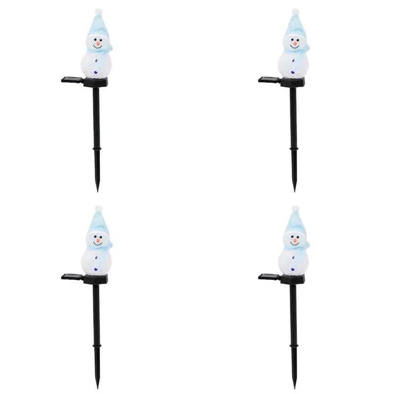 

Солнечные светильники AB41-4X для рождественского декора, уличные украшения для сада, снеговик, новогодние украшения, садовый декор на солнечных батареях F