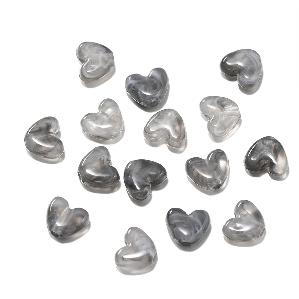 50 stks/partij 8mm Acryl Hart Kraal Imitatie Steen Losse Spacer Kralen voor DIY Armband Ketting Sieraden Maken Accessoires