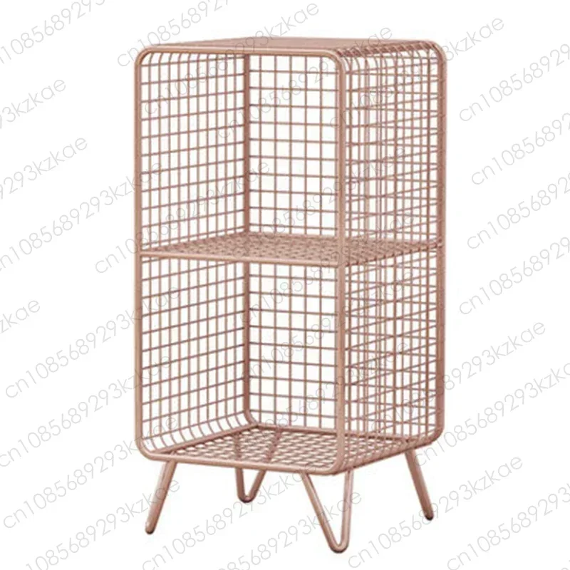 Nordic Multi-layer Book Shelf Iron Grid Organizer Shelf Living Room Floor Display Stand Versatile and Practical Storage Rack