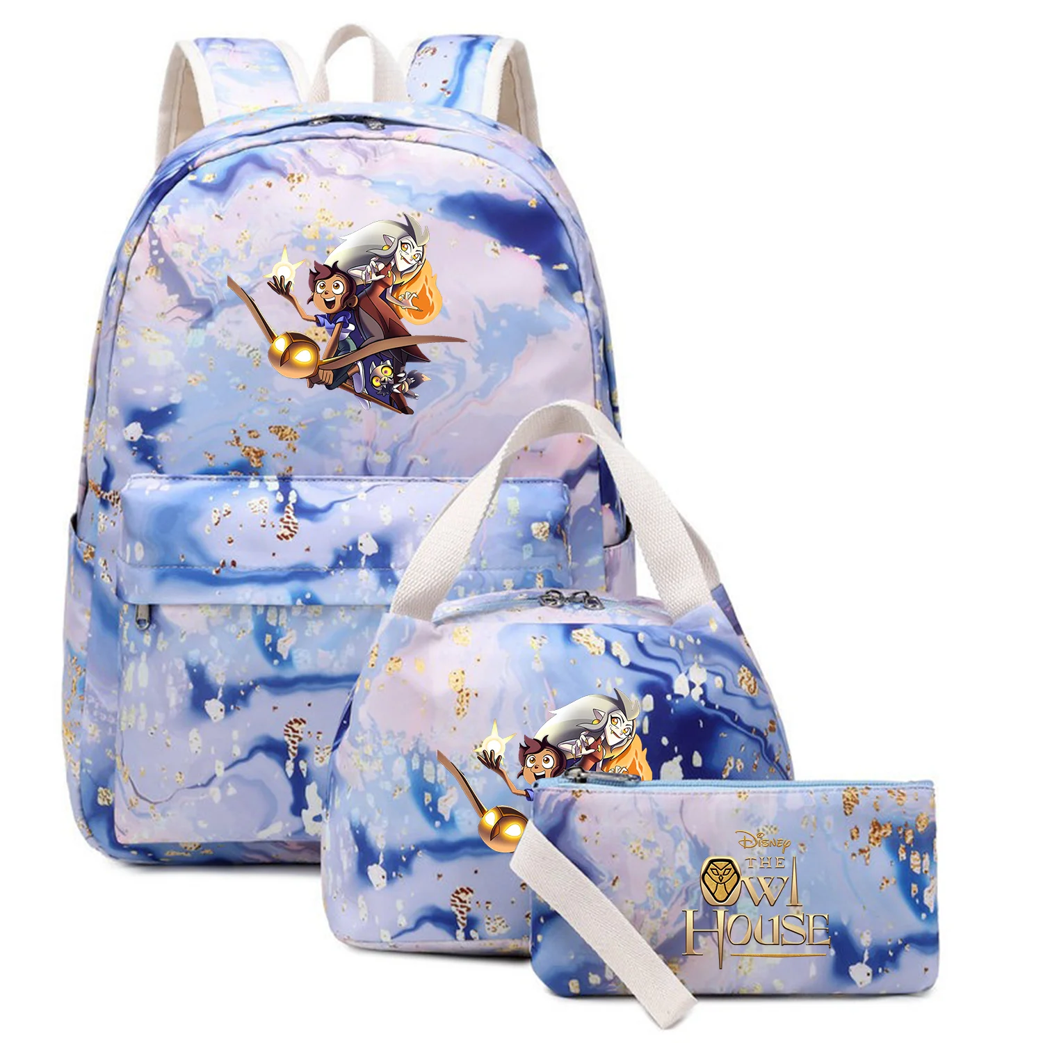 

3Pcs/Set The Owl House Kids Backpack Capacity Schoolbags Double Shoulder Bag Boys Girls Pen Lunch Bags Bookbag Laptop Sets