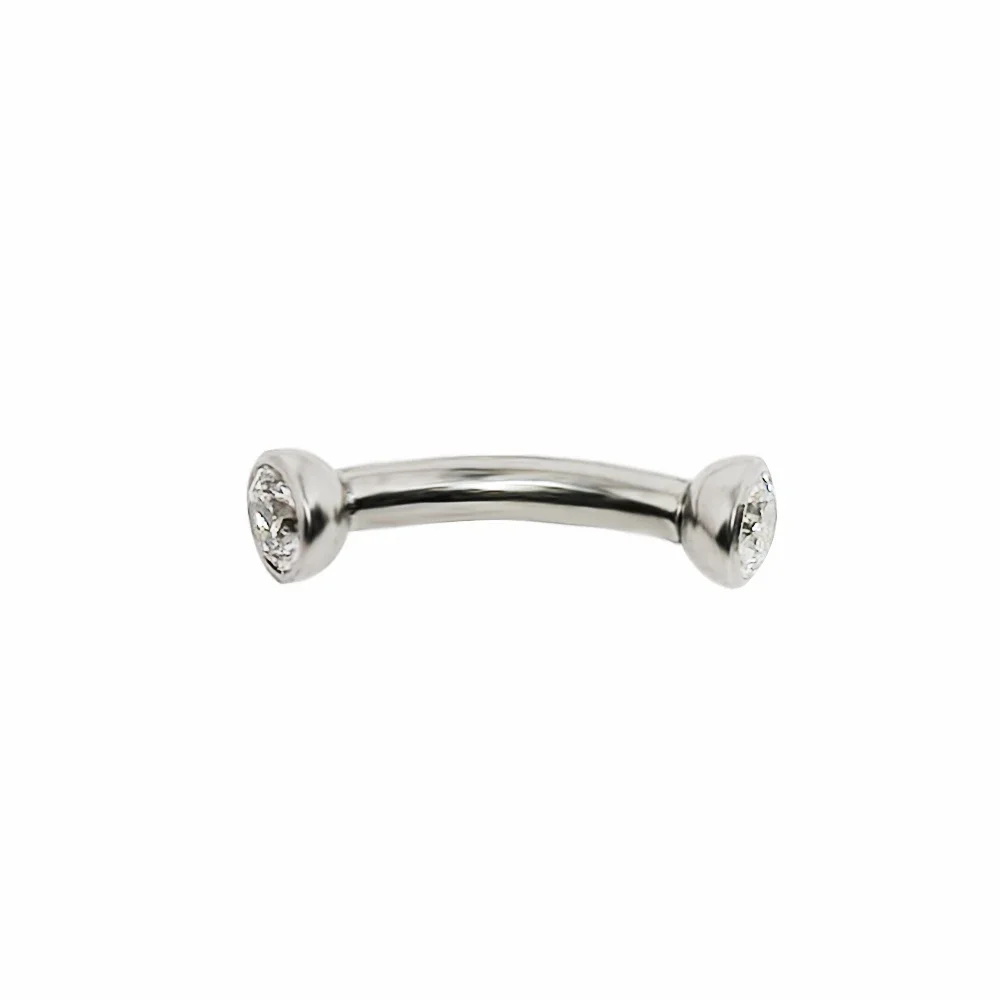 F136 Titanium Piercings Eyebrow zircon Cartilage Earring Piercing Internal thread Eyebrow Curved Barbell Labret Lip Body Jewelry view 3